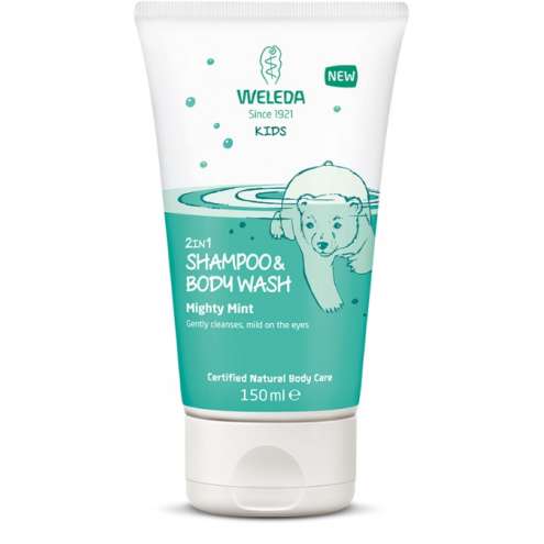 WELEDA 2v1 sprchový krém a šampon - Čarovná máta, 150 ml