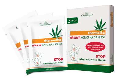 CANNADERM Thermolka hřejivá konopná náplast 3 ks