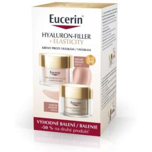 bEucerin HYALURON-FILLER + ELASTICITY Rosé denní krém SPF30 a noční krém 2x50ml