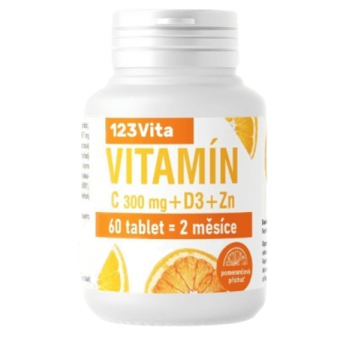 123Vita Vitamín C 300mg+D3+Zinek 60 tbl.