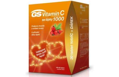 GS Vitamin C se šípky - Витамин C из шиповника 1000 мг, 100+20 таблеток 2020