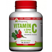 Vitamin C 500 mg with rose hips, time-release, 90+30 tablets