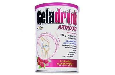 GELADRINK Artrodiet - Комплексный состав для продление активной жизнедеятельности суставов, позвоночника и сосудов со вкусом клубники, 420 г