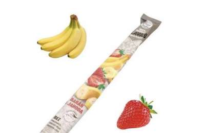 Ovocná trubička LAVAŠ banán a jahody, 140 g