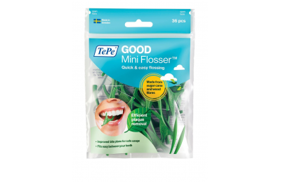 TePe GOOD Mini Flosser – ekologické flossery pro mezizubní hygienu, 36 ks - Eco-friendly flossers for interdental cleaning, 36 pcs