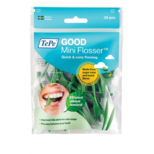 TePe GOOD Mini Flosser – ekologické flossery pro mezizubní hygienu, 36 ks - Eco-friendly flossers for interdental cleaning, 36 pcs