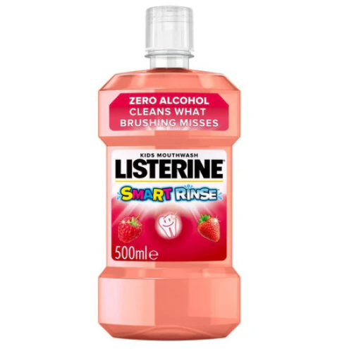 LISTERINE Smart Rinse Mild Berry 500 ml – dětská ústní voda bez alkoholu a cukru