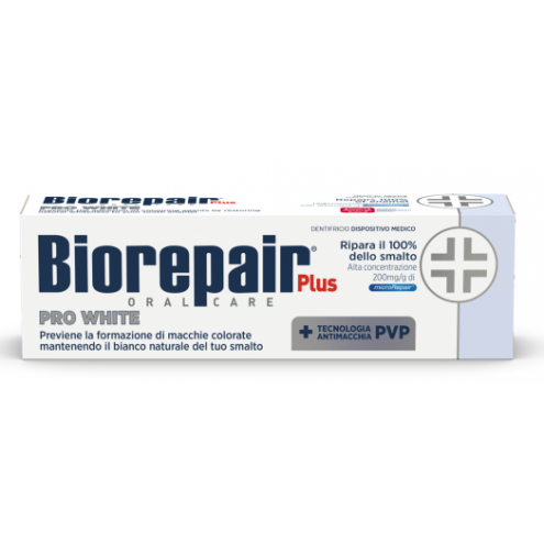 BIOREPAIR Plus Pro White - Отбеливающая зубная паста без фтора, 75 мл.