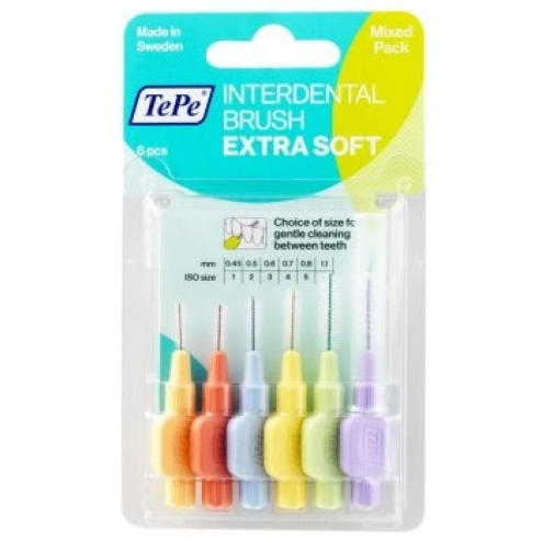 TePe Extra Soft interdental brushes starter set 6 pcs