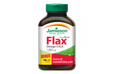 JAMIESON Flax Omega-3 1000mg Lněný olej, 200 kapslí
