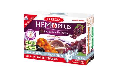 TEREZIA Hemo Plus+Kyselina listová, 50+10 kapslí