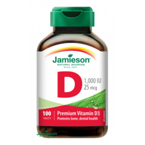 JAMIESON Витамин D3 1000 МЕ, 100 табл.