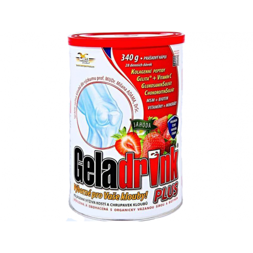 GELADRINK Plus Jahoda - Kloubní výživa s jahodovou příchutí, 340 g