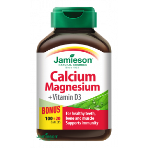 JAMIESON Calcium, Magnesium + D3 - Кальций, магний, Витамин D3, 120 таблеток