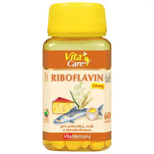 VITAHARMONY Riboflavin 10mg - Рибовлафин (Витамин B2), 60 таблеток